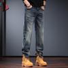 Jie Leinuo Men's Loose Straight-Leg Washed Jeans