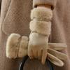 Warm Gloves Women's Winter Driving Fleece Thickened Warm Gloves Women's Cycling Windproof Touch Screen Gloves
