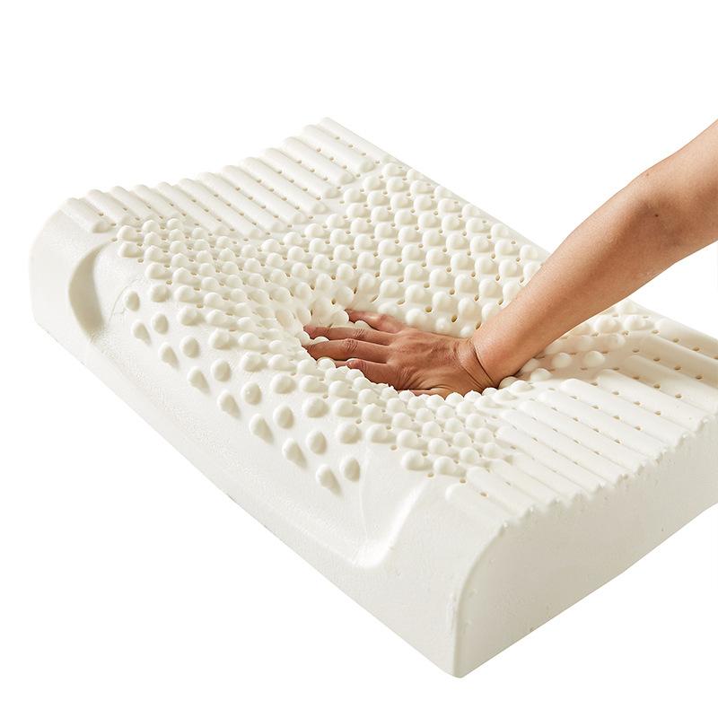 3D Convex Particle Massage Latex Pillow Cervical Spine Protection and Sleep Aid Pillow Core High Rebound Non Deformable Headrest, Dry and Breathable