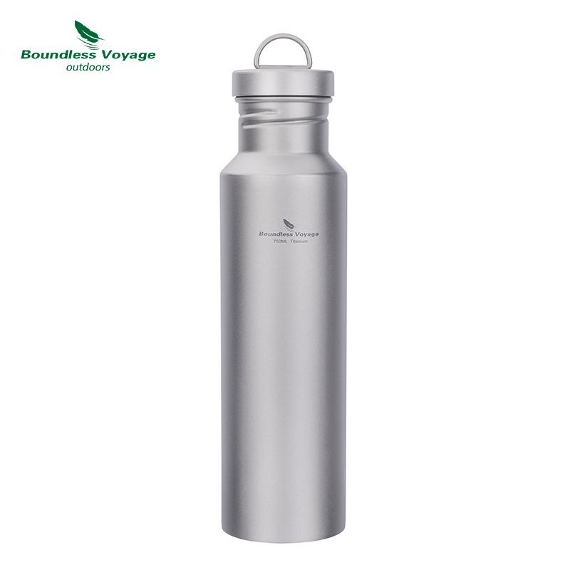 Ultra-Light Pure Titanium Water Bottle - Large Capacity, Wide Mouth, with Handle for Camping & Sports