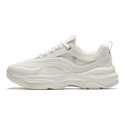 Weißes Wei Netz Dicke Sohle Stoßdämpfend Verschleißfest Atmungsaktiv Erhöhte Höhe Niedriger Schaft Freizeitschuhe Damen Sneaker Elfenbein-Weiß 922428820-1