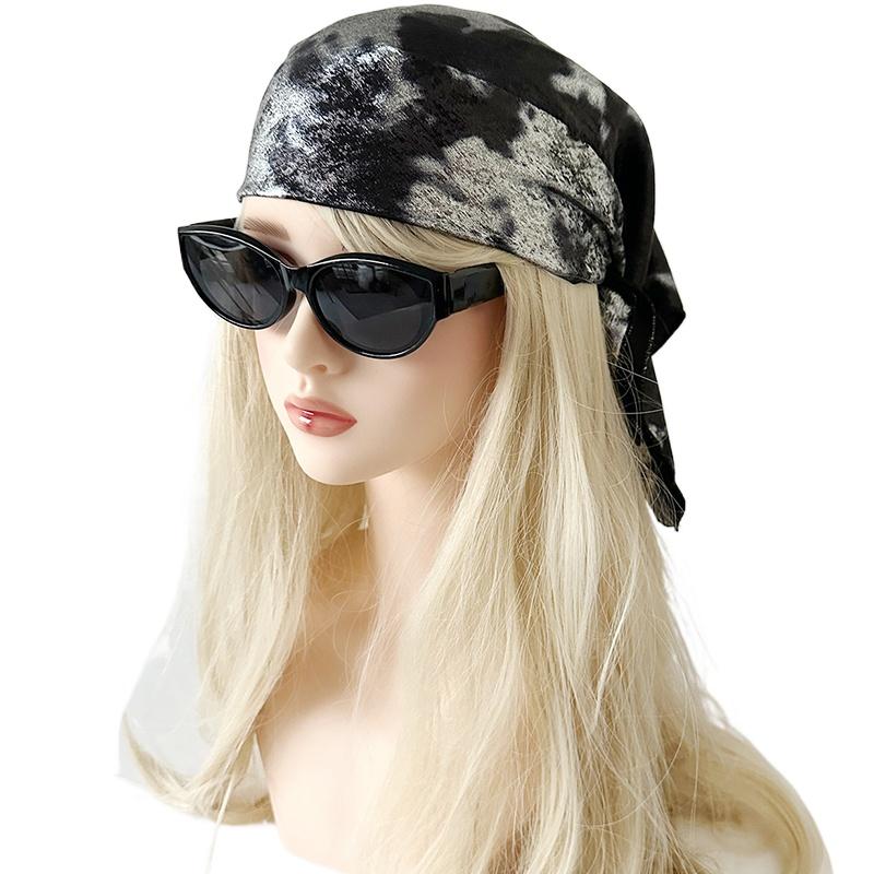 Y2K Tekutá Stříbrná Punk Leopardí Vzor Cool Hadí Vzor Hip-Hop Styl Metalický Retro Styl Pokrývka hlavy Oblečení na Hudební Festival 45x90cm
