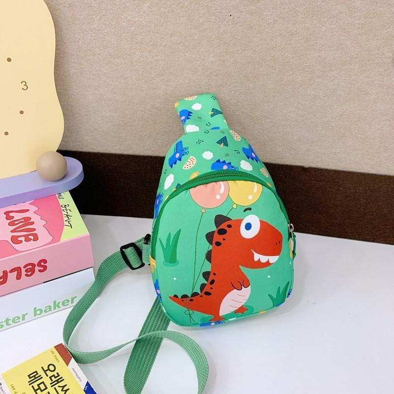 Kid Unicorn Cartoon Dinosaur Chest Bag Polyester Material Fun Print Preschoolers