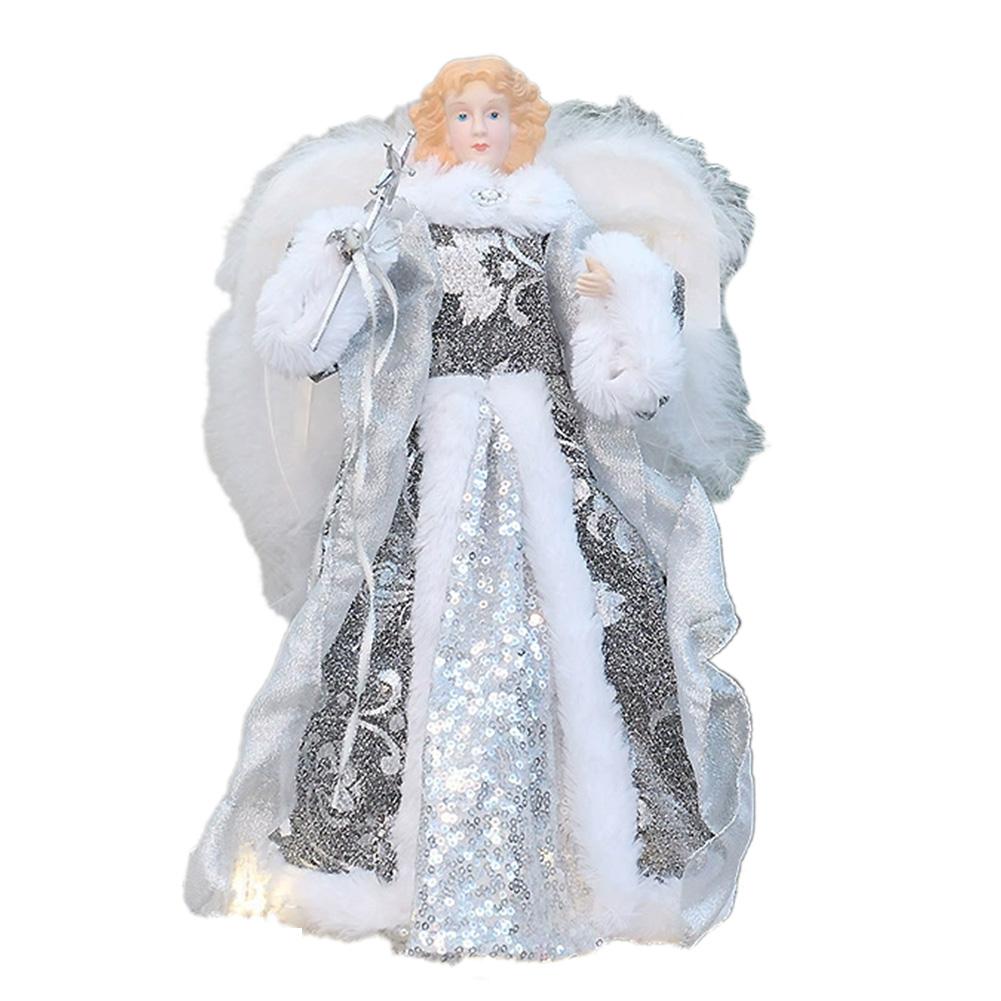 Festival Angel Doll Tree Top Star Delicate Christmas Tree Top Star Atmosphere Golden Christmas Angel Topper Navidad Decor
