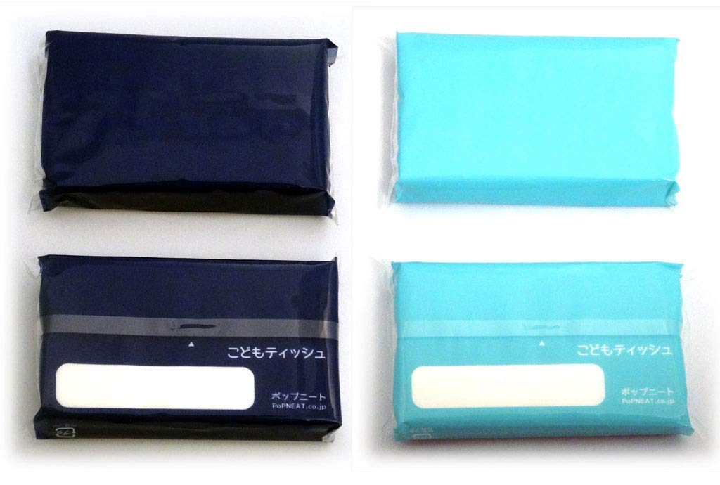 Mini Set Navy x Ocean Children s Tissues, Plain, 2-Color (62P each)