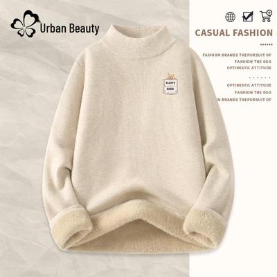 Women's Fleece-Lined Semi-High Collar Sweater