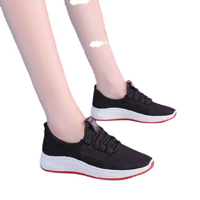 New Women's Net Shoes Trend Versatile Sports Summer Breathable Casual Non-slip White Shoes Student Shoes