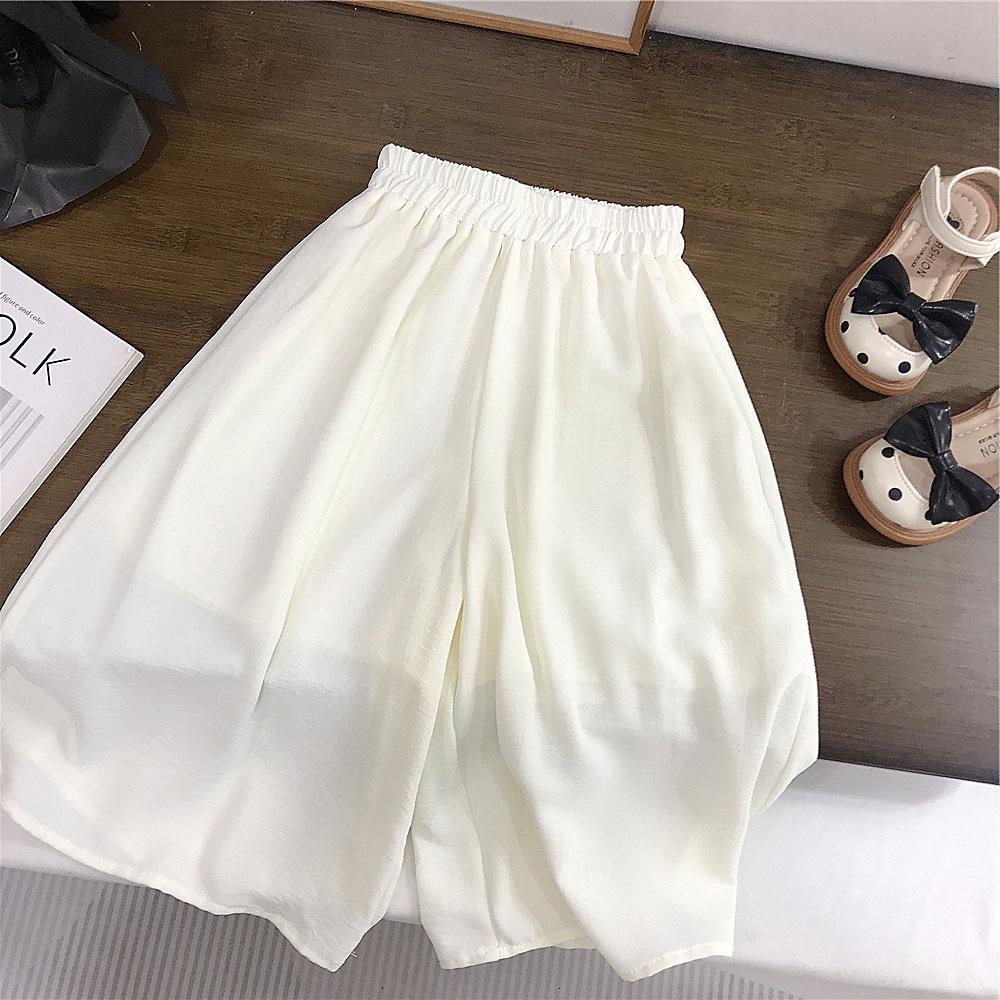 Conjunto de Camiseta sin Espalda para Niñas, Atuendo Infantil de Verano de Moda, Pantalones Blancos de Pierna Ancha, Conjunto de Dos Piezas a la Moda