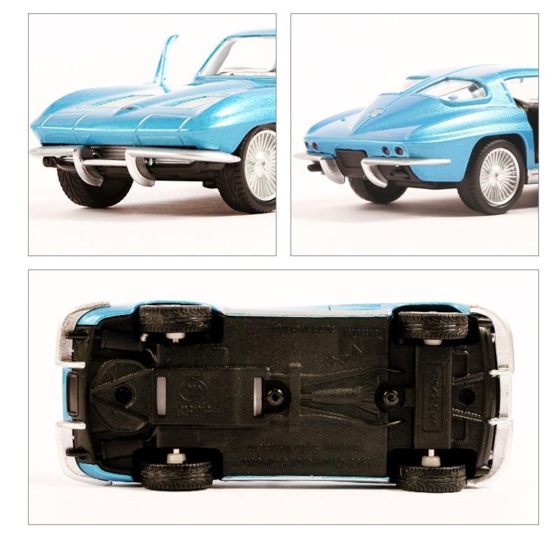 1/36 Corvette Stingray 1963 Игрушечная модель автомобиля для детей RMZ CiTY Литая — фото 4