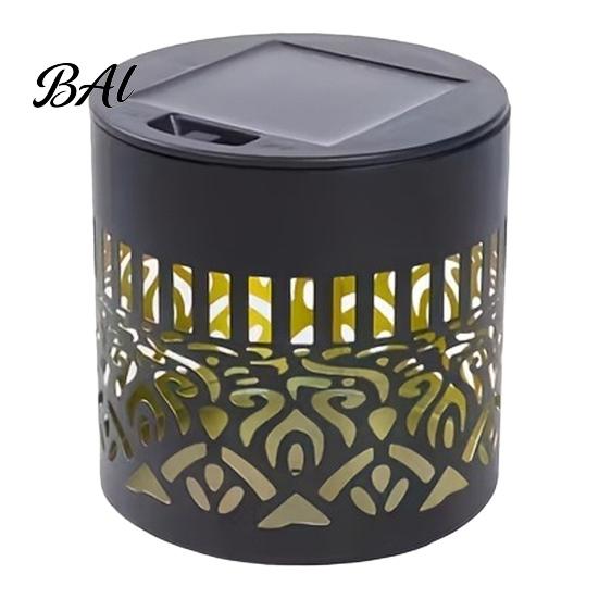 Outdoor Solar Fence Light Wall Light, 7 Color Changing Metal Lamp with Ambient Sconce Projection, Waterproof Garden for Yard Patio Column Decor Energy
