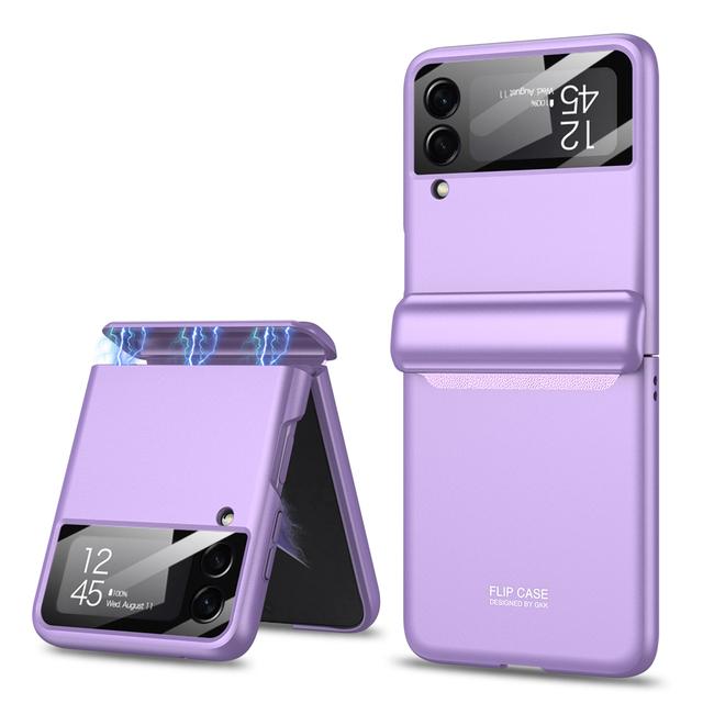 Magnetic Hinge Shockproof Matte Case For Samsung Galaxy Z Flip 4 5g Full Body Hard Armor Cover For Samsung Z Flip4 Magnetic Case