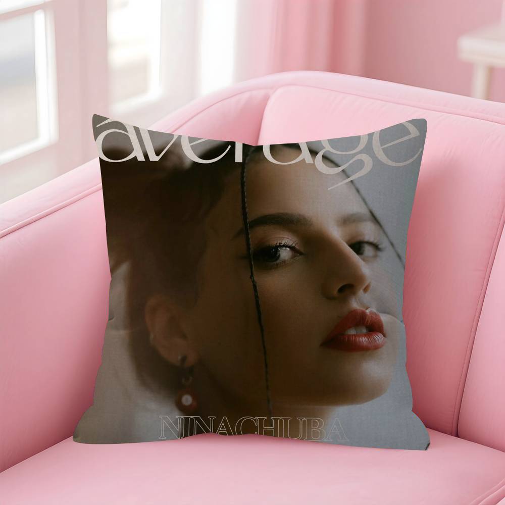 Singer Nina C-Chuba Double-Sided Printed Pillow Cover Short Plush Suitable Living Rooms Bedrooms Sofas Throw Cushion Cover