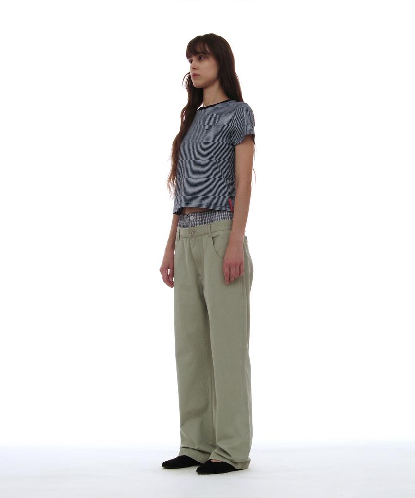 PARTIMENTO WOMEN Pwc Pocket Stripe Regular Tee_Sky