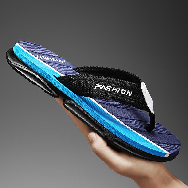 

New summer flip-flops men s casual beach shoes men s pinch sandals home non-slip 39 черный серый