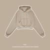 Women's Autumn and Winter Plus Cashmere Solid Color Hoodie Spice Girls Miss Umbilical American Pullover Top