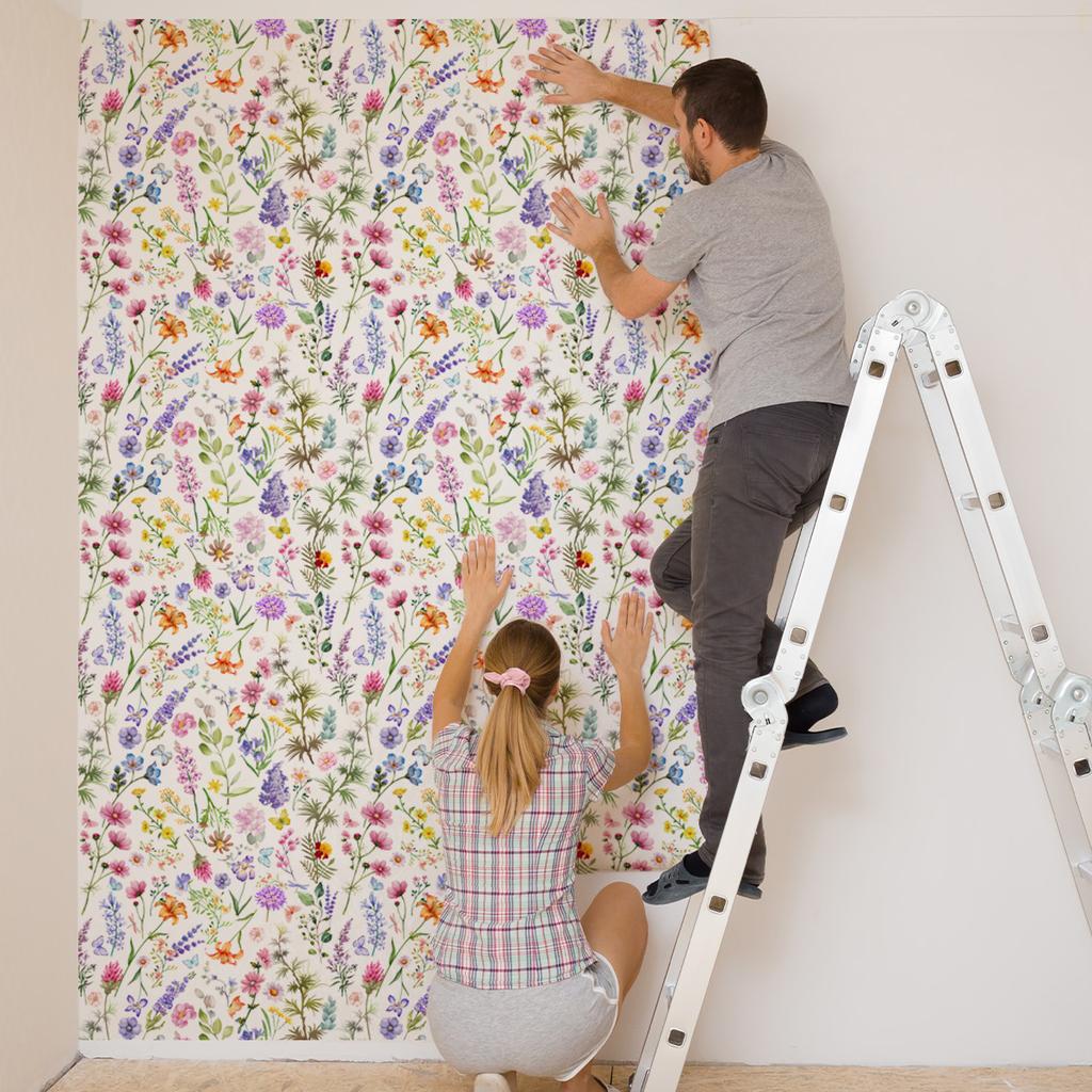 Blumentapete Selbstklebend Blatt Libelle Schmetterling Tapetenrolle Abnehmbar Wasserdicht Kontaktpapier für Schlafzimmerwand