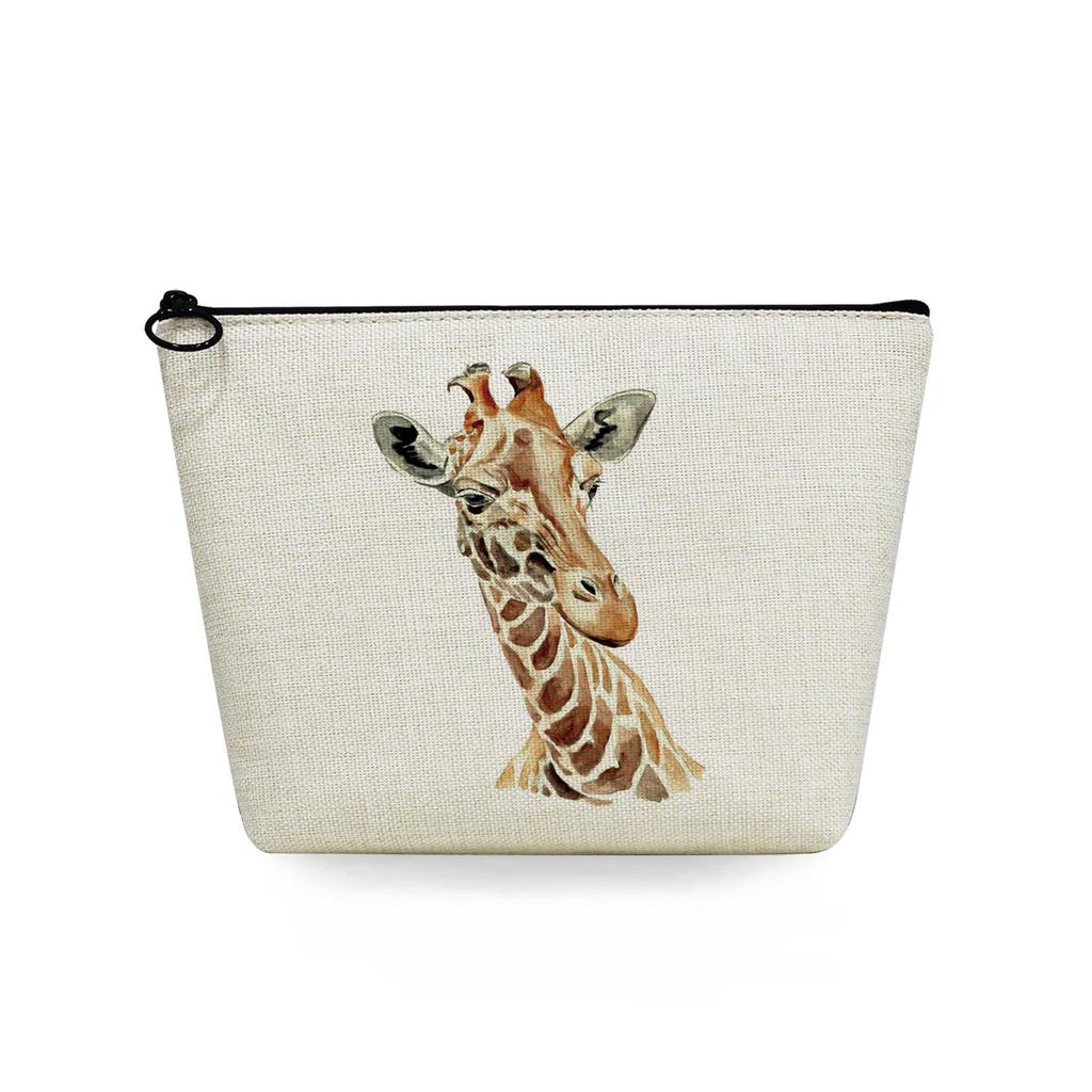 Women Giraffe Print Cosmetic Bag Toiletries Organize Travel Storage Case 6870