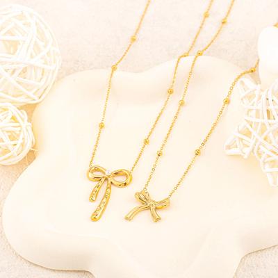 Simple Bow Necklace Female Niche Versatile Titanium Steel Collarbone Chain Niche Fashion