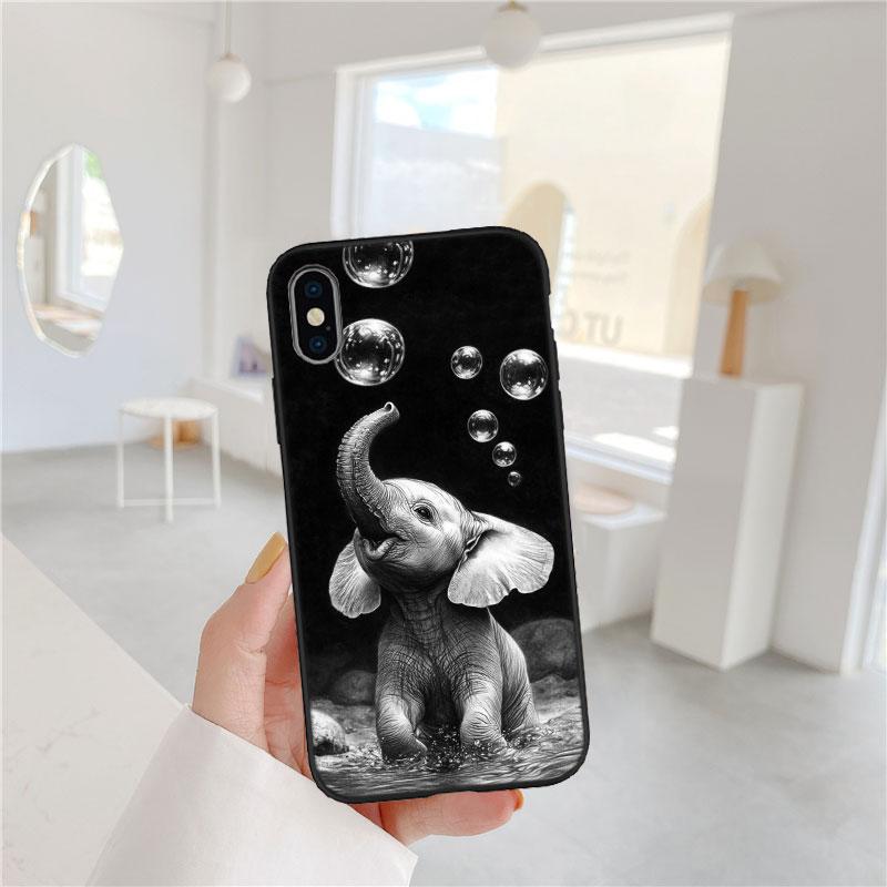 PP2 Animal Elephant Soft Shell Phone Case for Samsung Galaxy S20 S21 S22 Ultra FE + Plus A21S A22 A24 A25 A26 A30 A30S A31