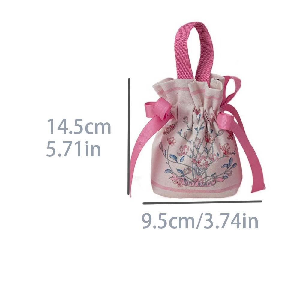 Large Capacity Small Flower Wrist Bag Mesh Flower Festive Sugar Bag Sweet Bowknot Handbag  Wedding