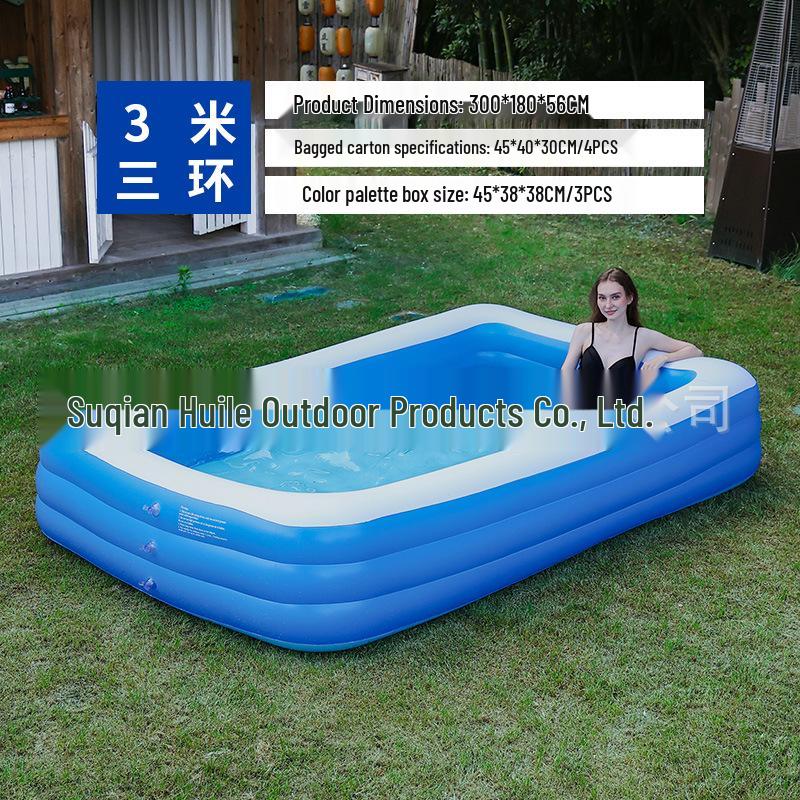 Inflatable PVC Swimming Pool for Kids and Adults - Foldable, Waterproof Outdoor Play