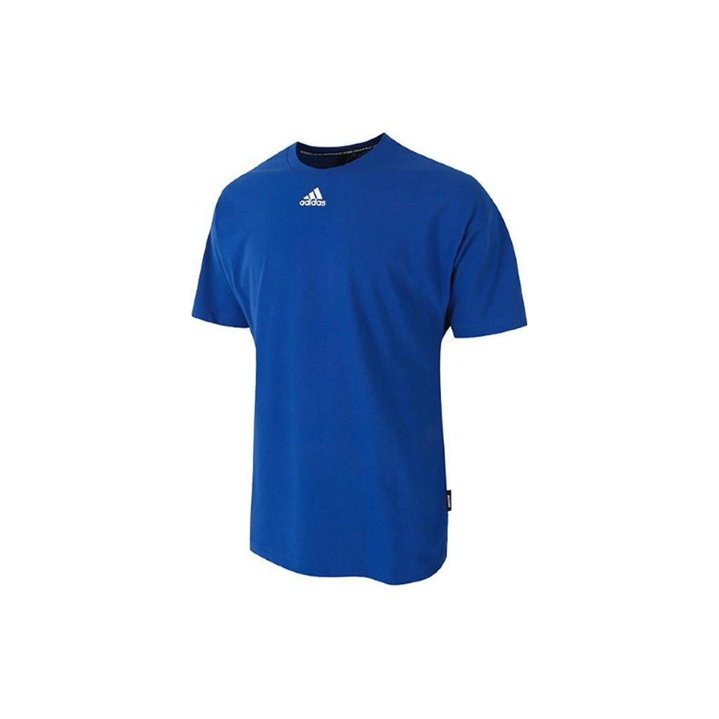 Adidas Logo Print Crew Neck Short Sleeve T-Shirt Men Tops Blue GC9059