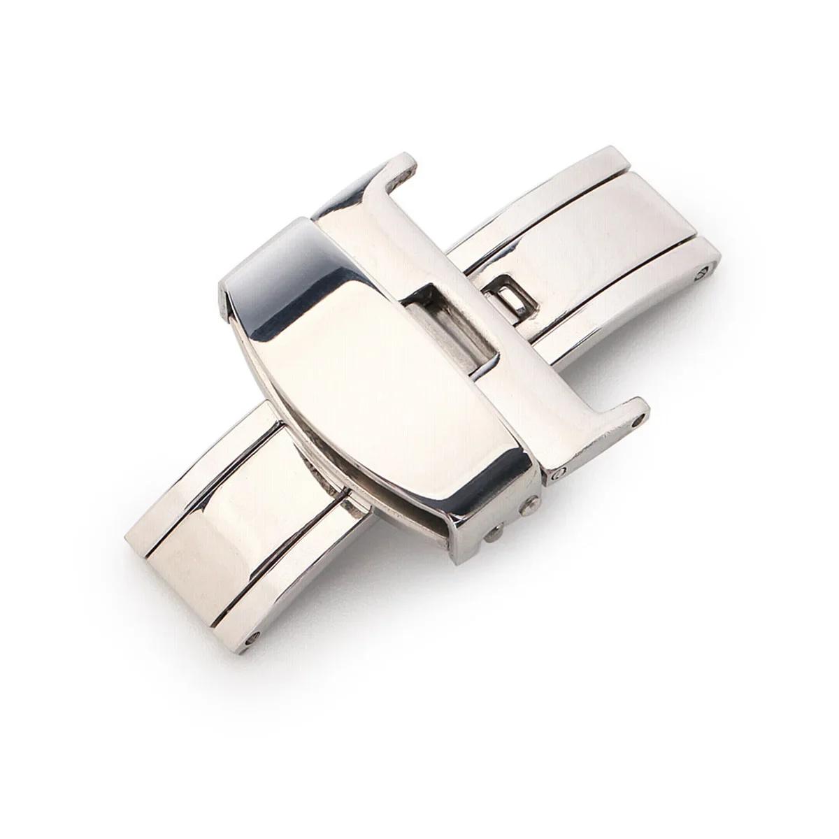 Застежка для часов Складная Двойное нажатие Бабочка Ремешок для часов Нажимная застежка 14/16/18/20 мм Кнопка Раскладывающаяся застежка Пряжки Аксессуары для часов 14mm