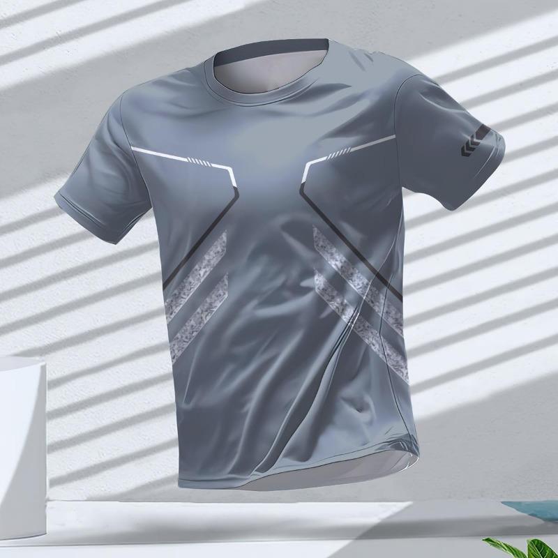 Summer Breathable Men's T Shirt Outdoor Run Fitness Sports Short Sleeve Tees Casual O-neck Oversized T-shirt Daily Top