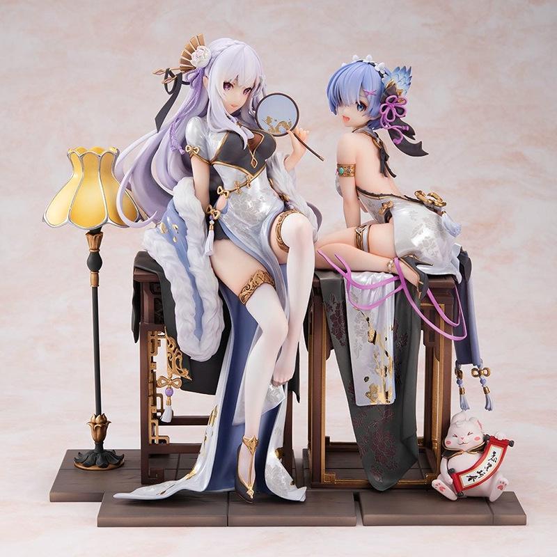 Re:Zero Emilia & Rem Cheongsam Elegant Beauty Figures