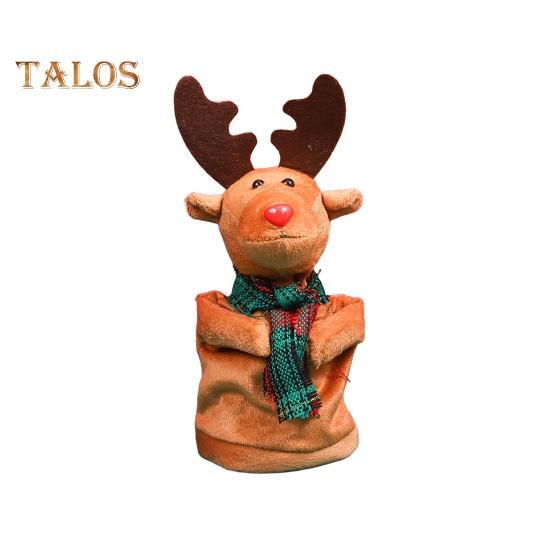 Electric Rotatable Christmas Elk Toy Battery Operated Swinging Singing Dancing Xmas Reindeer Deer Ornament Kids Family Friends Holiday Gift