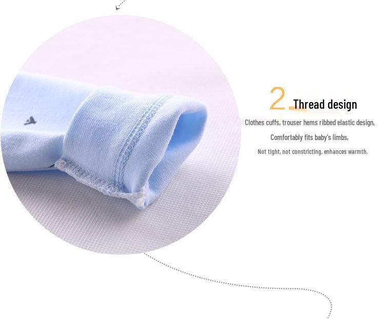 Autumn Pure Cotton Long Johns Set for Toddlers and Newborns - Antibacterial Spring Cardigan & Underwear