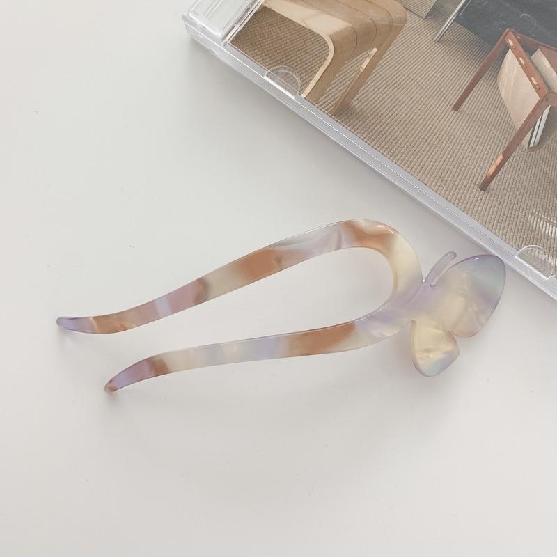 Mode Acetat Haarstäbe für Frauen Schmetterling Haarspangen Nadeln Minimalistisch Bunt U-Form Mädchen Haarnadeln Haarknotenmacher Kopfschmuck