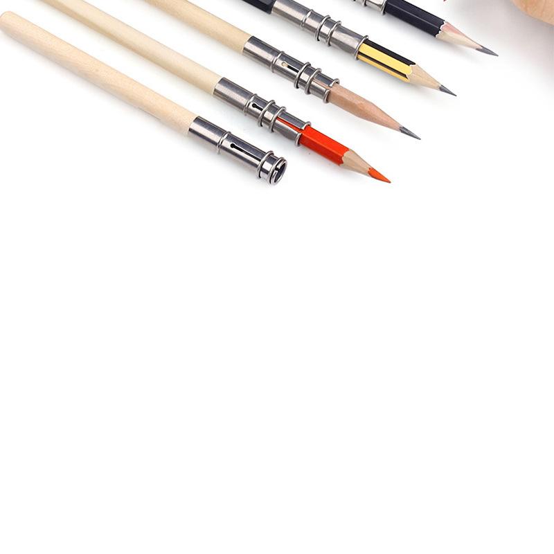 Potloodverlengstuk met enkele kop voor houtskoolpotloden, schetspotloodhuls, schrijfhulpstuk, metalen potloodvanger, tekenen voor kunststudenten
