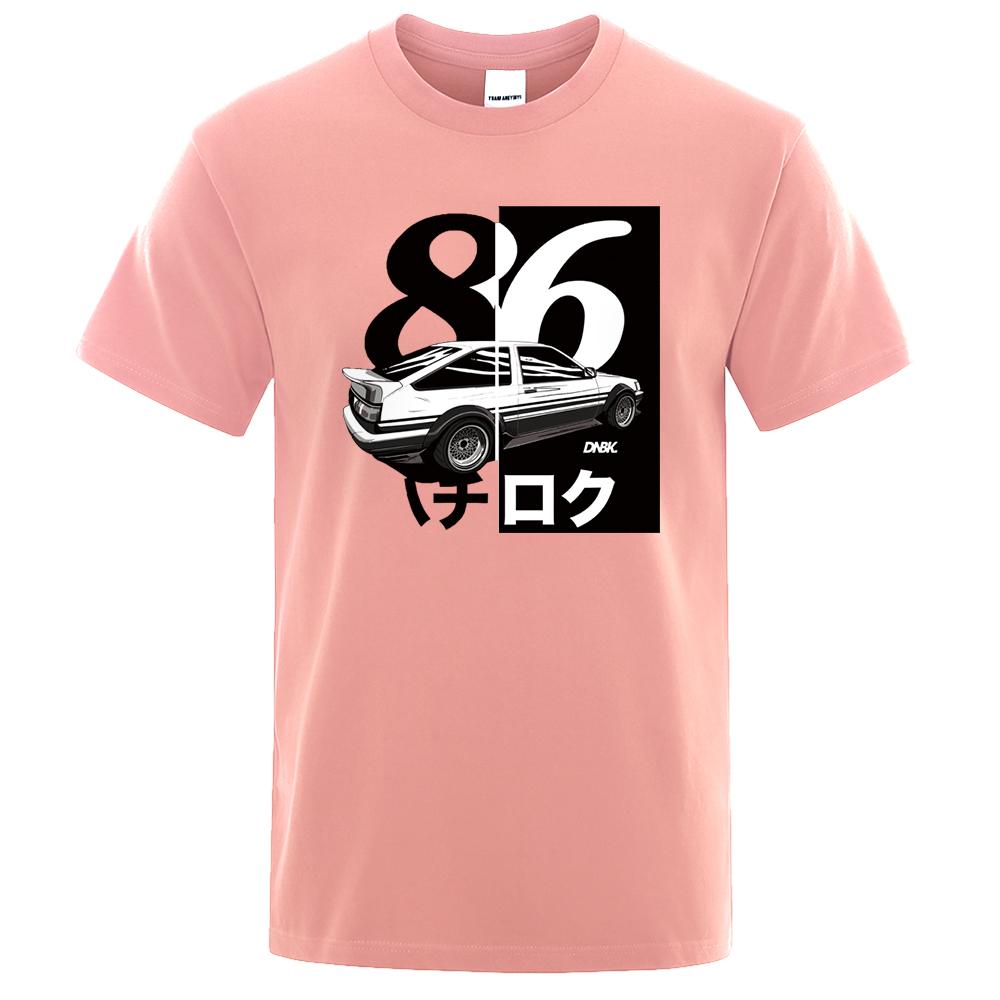 AE86 Initial D Homme T-Shirt Herren Print Drift T-Shirt Mode Cooles T-Shirt Japanischer Anime Kurzarm Sommer Casual Tops