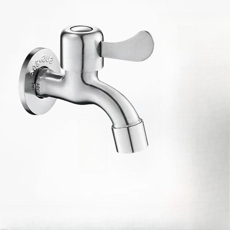 Black Stainless Steel Wall Mounted Bathroom Corner Washing Machine Faucets Outdoor Garden Bibcock Bath Toilet Mop Pool Tap