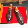 Mode Lässig Leder Stein Original Hochzeitsschuhe für Herren Mode Herrenschuhe Krokodilmuster Business Derby Schuhe Kleider Tanzschuhe