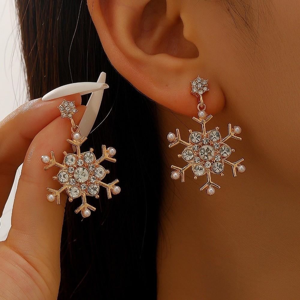 Sparking Zircon Earrings Luxury Christmas Earrings Elegant Xmas Earrings  Women Gift