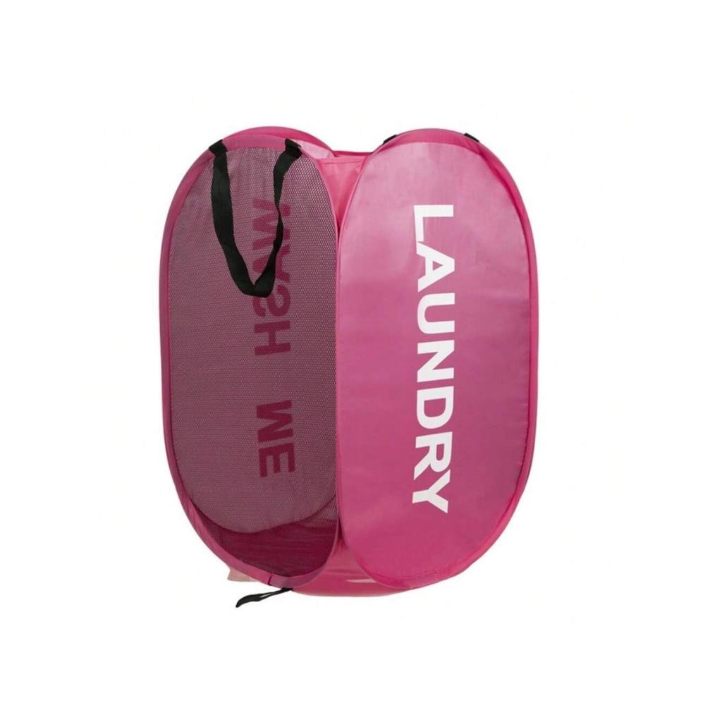 1 Folding Printed Laundry Basket For Dormitories And Bathrooms