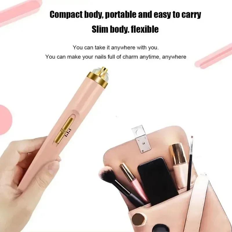 Nail Polishing Machine Electric Nail Grinder With Light Portable Mini Electric Manicure Art Pen Tools With Bag For Gel Removing