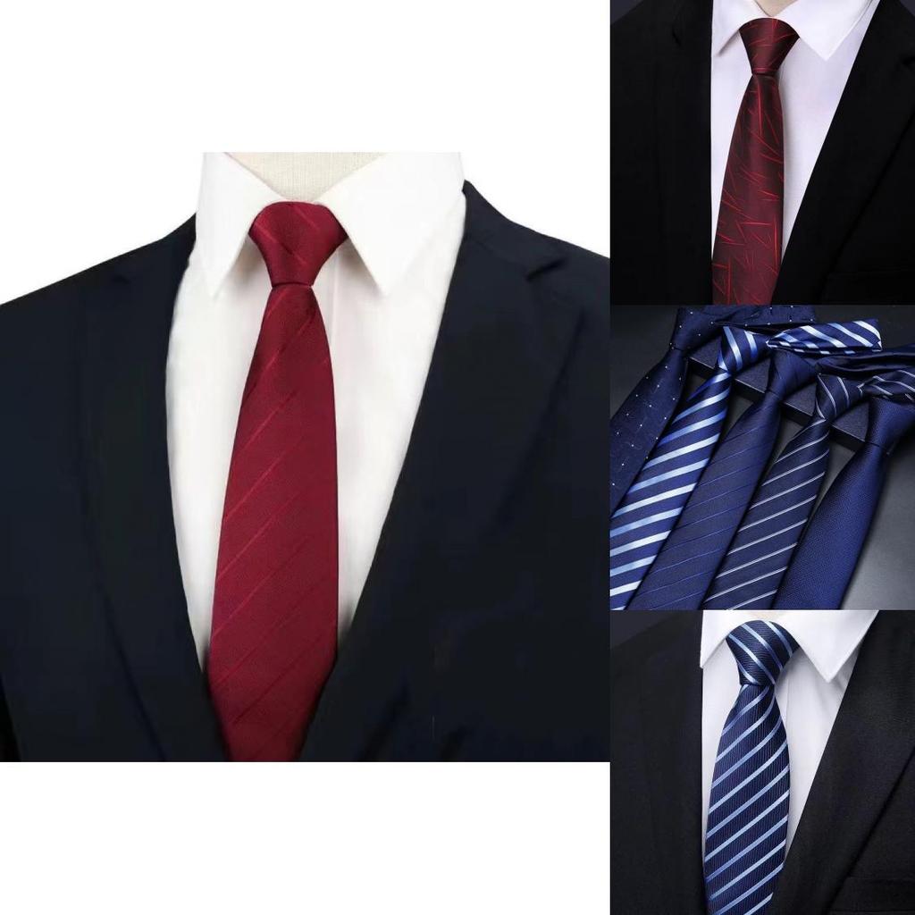 Men Stripes Pattern Tie Made Of Polyester With Stripe Design For Wedding Attire