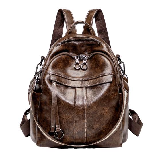 

Women s Backpack Purse Multifunctional Retro Shoulder Bag Rucksack with Multiple Pockets S темный кофе