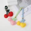 Elegant PU Leather Cherry Keyring - Luxury Pastoral Style Pendant