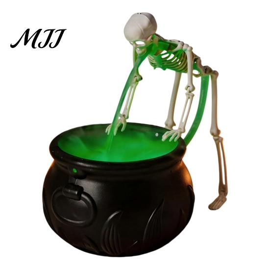 Lighted Witch Pot for Party Decor Halloween Cauldron Fog Machine, Ultrasonic Mist Maker with Glowing LED, Unique Gothic Holiday Gift