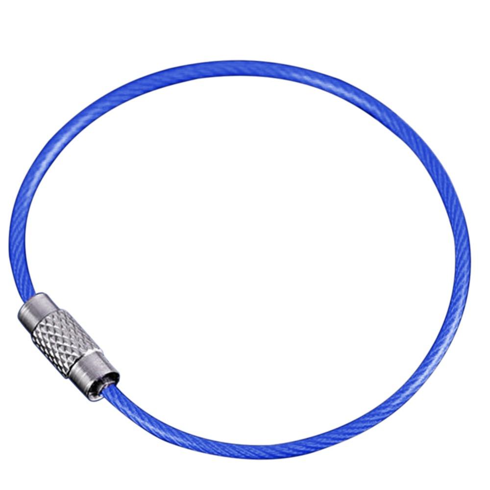 50 Pcs 15cm Stainless Steel Wire Keychain Rope Multicolor Versatile Stainless Steel Wire Keychain Loop