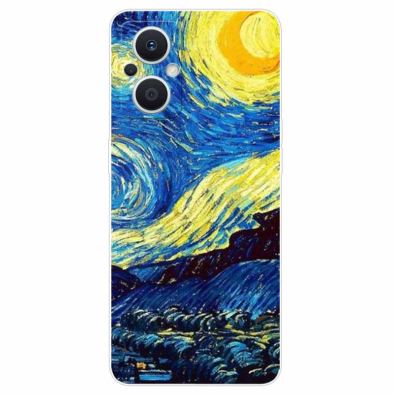 Soft Case for Reno8 Lite Cover Print TPU Silicone Clear Funda Cases for OPPO Reno 8 Lite 5G Case Reno8Lite Slim Landscape Cat