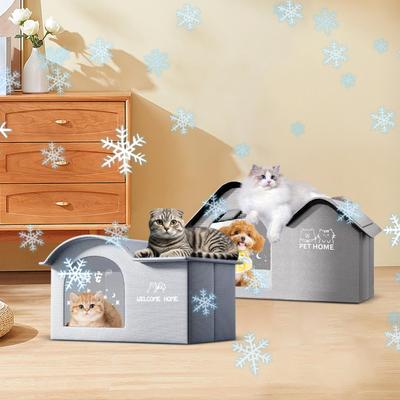 Haustier-Kühlhaus Aluminiumfolie Isoliert Katzen-Kühlhaus Reißfest Sonnenschutz Zelt Höhle Geräumiger Unterschlupf für Wohnung Terrasse