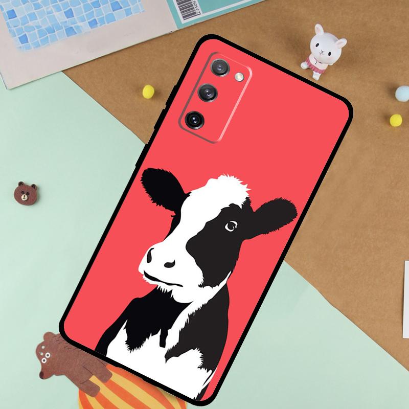 

Cute Cartoon Cow Soft Case For Samsung Galaxy S25 Ultra S9 S10 S20 S21 S22 S23 S24 Plus S24 FE Funda Cover Galaxy S24