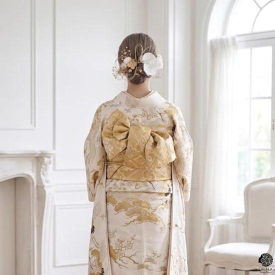 LALALA Beauty Flowers Hair Accessory Coming-of-Age Ceremony Furisode 20th Celebration Pre-shoot White Orchid Graduation Hakama Wedding Muku Clothing