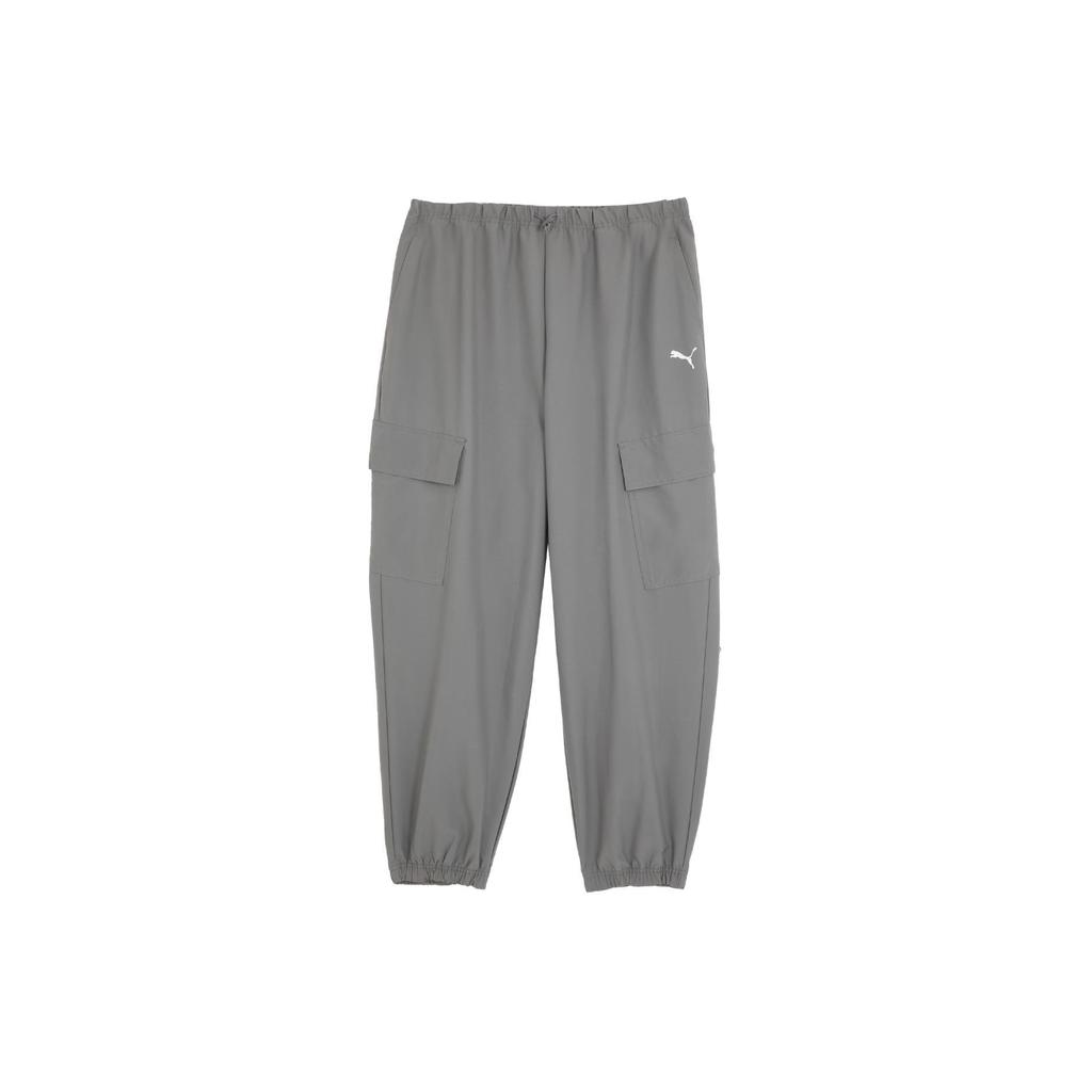 Puma Dare To Relaxed Cargo Pants Woven Solid Color Sports Training Mid Waist Casual Pants Women Pants Light-Gray 627986-62