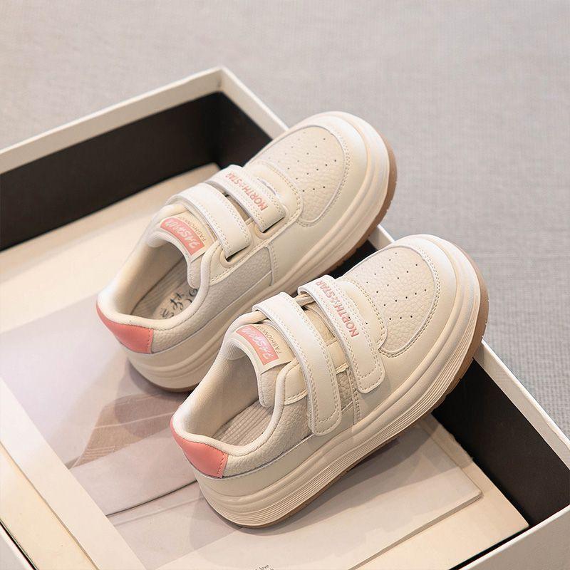Boys' Shoes, White Sneakers, Spring Girls' Shoes, Padded and Thickened Soft Soles, Comfortable and Waterproof Shoes